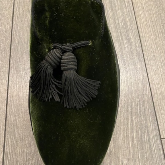 Tom Ford Turner Tasselled Velvet Green Sneakers Size 11 - Picture 3 of 16